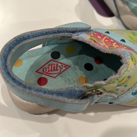 Oilily Open Toe Floral Leather Sandals Size US 5 toddler girl Baby Shoes - Picture 4 of 14